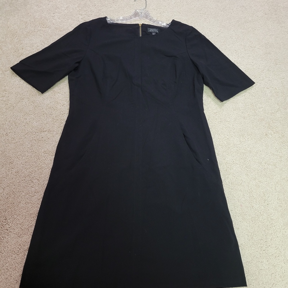 Tahari Arthur S Levine Black Short Sleeve Woman's Dress Size 16